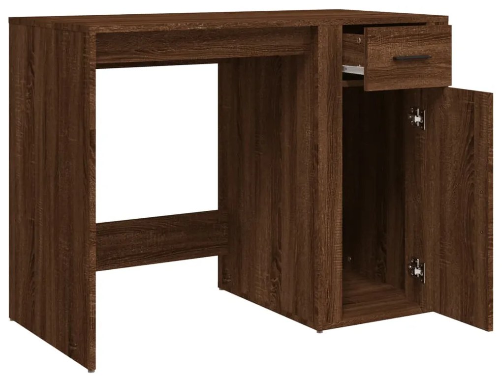 vidaXL Γραφείο Καφέ Δρυς 100x49x75 εκ. από Επεξεργασμένο Ξύλο