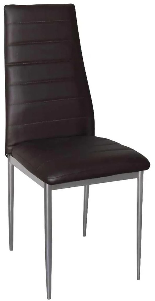 Καρέκλα Jetta-I Βαφή Γκρι/PVC Σκ.Καφέ Συσκ.6τμχ 40x50x95cm