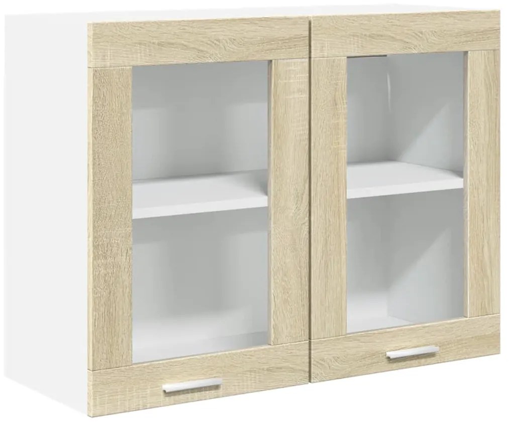 vidaXL Ντουλάπι Κρεμαστό με Τζάμι Lyon Sonoma Δρυς 80x31x60εκ.
