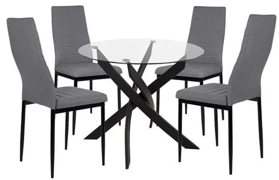 Τραπεζαρίας Σετ 5Τμχ  Grey HM11071 Four Seater