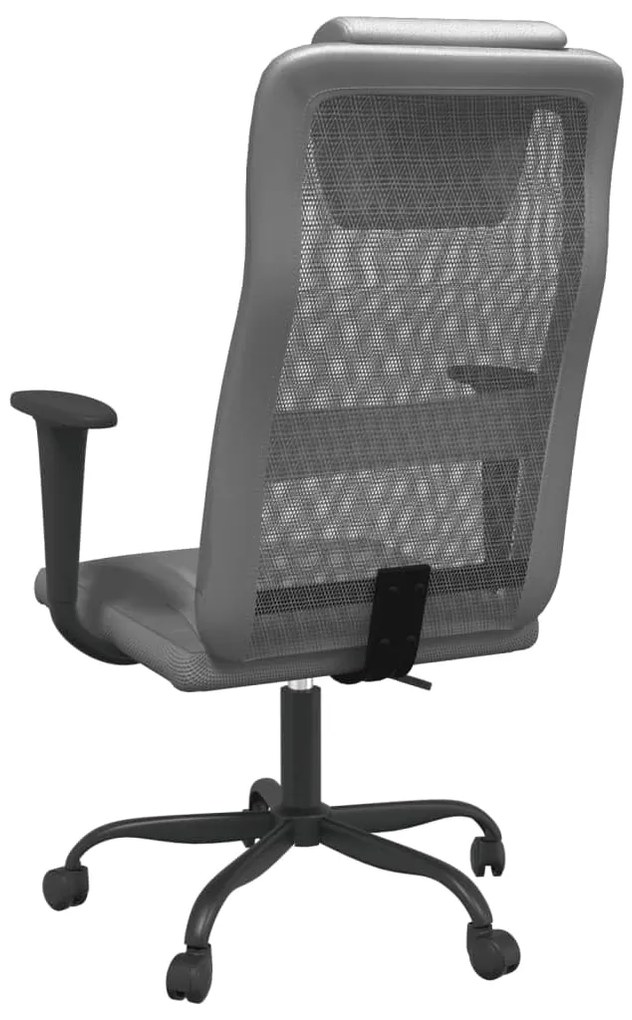 vidaXL Καρέκλα Γραφείου Ρυθμ. Ύψος Μαύρη Διχτυωτό Ύφασμα/Συνθ. Δέρμα