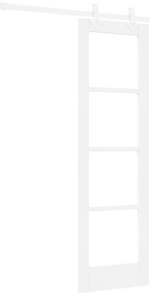 vidaXL Συρόμενη Πόρτα με Σετ Υλικών Λευκή 61x198.5 εκ. Συμπαγές Ξύλο Πεύκης