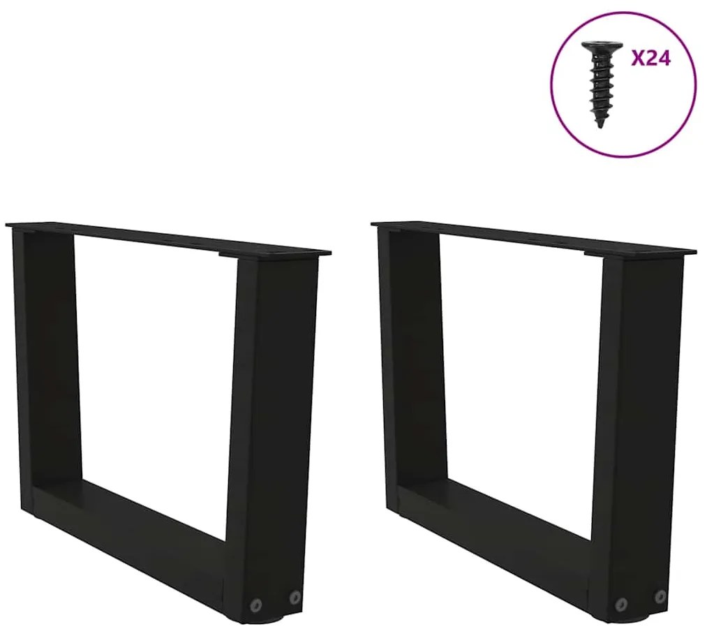 vidaXL Πόδια Τραπεζιού Σαλονιού Σχήματος V 2 τεμ. Μαύρο 60x(30-31,3) εκ. Ατσάλι