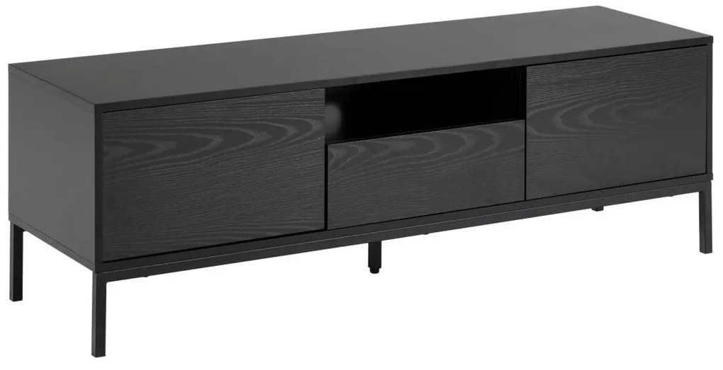 Τραπέζι Tv Oakland 341, Μαύρο, Γκρι δρυς, Ο αριθμός των θυρών: 2, Αριθμός συρταριών: 1, 140x45x40cm, 30 kg | Epipla1.gr