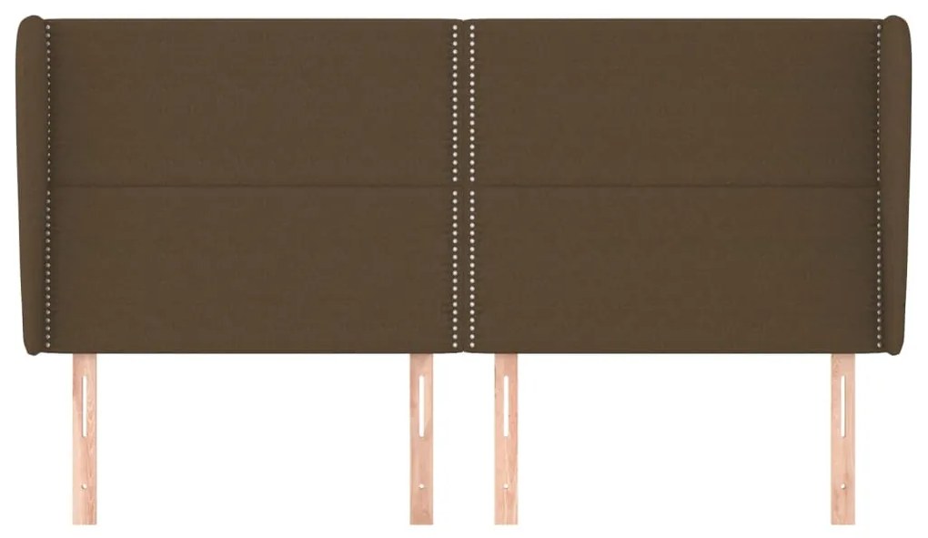 Κεφαλάρι με Πτερύγια Σκούρο Καφέ 183x23x118/128 εκ. Υφασμάτινο 3117833