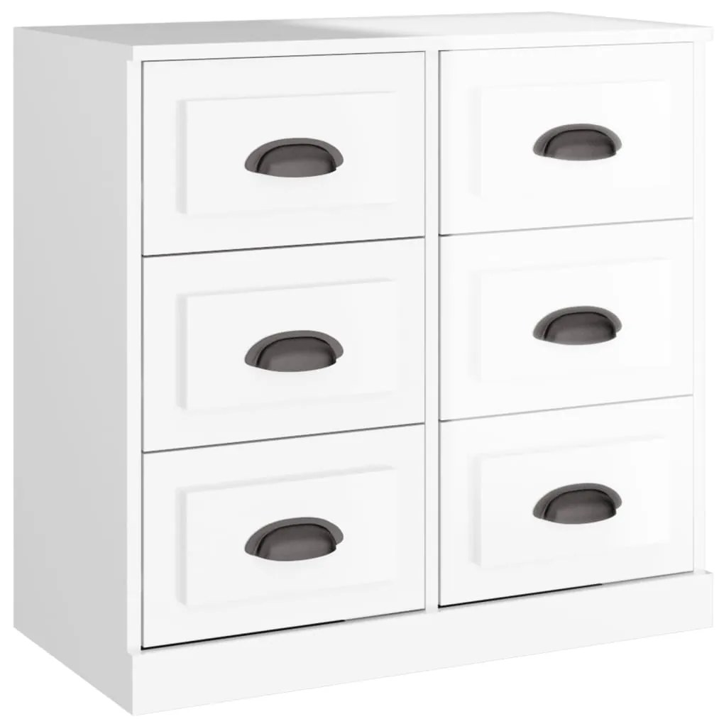 vidaXL Ντουλάπι Γυαλιστερό Λευκό 70x35,5x67,5 εκ. Επεξεργασμένο Ξύλο