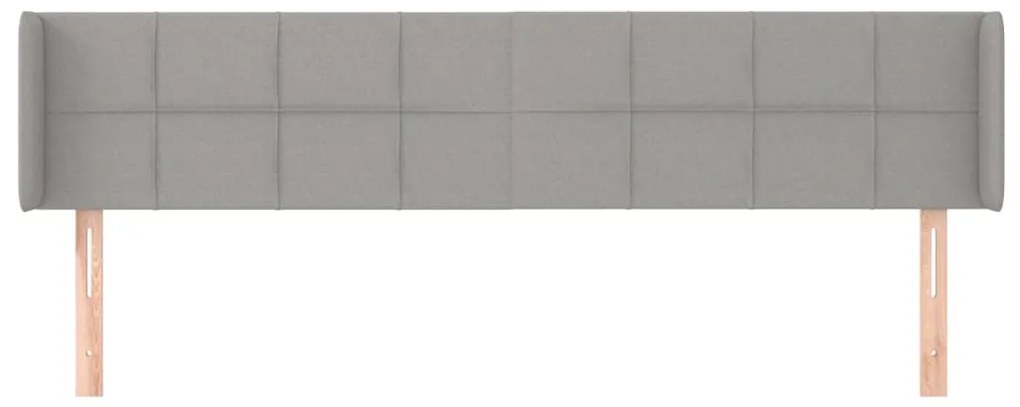 vidaXL Κεφαλάρι με Πτερύγια Ανοιχτό Γκρι 183x16x78/88 εκ. Υφασμάτινο