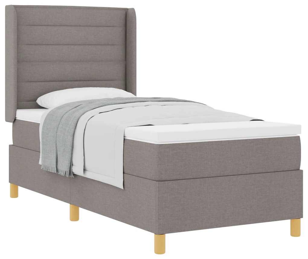 vidaXL Κρεβάτι Box Spring με Στρώμα Ταμπά 90x190 εκ. Υφάσματος
