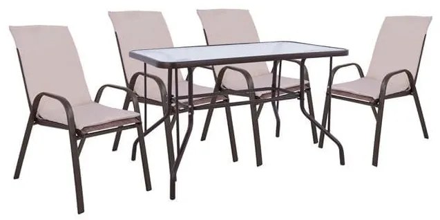 Τραπεζαρία Σετ 5Τμχ 110x60 Brown HM10566.02 Four Seater