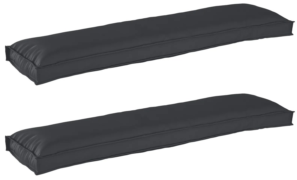 vidaXL Μαξιλάρια Παλέτας για Πάγκο 2 τεμ Μαύρο 150x40x8 εκ. Ύφασμα Oxford