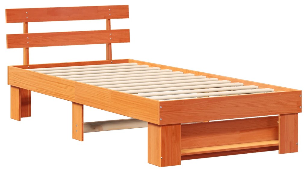vidaXL Σκελετός Κρεβατιού Καφέ κεριού 75 x 190 cm Μασίφ ξύλο πεύκου