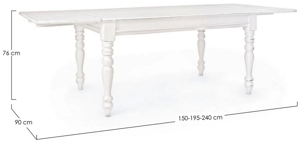 Τραπέζι Επεκτεινόμενο Colette Λευκό (150/195/240x90x76 εκ.)