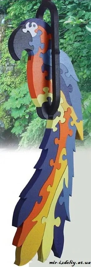 Intra απο ξύλο plywood 3mm-4mm πάχος - Κρεμαστό αρχείο PDF παζλ Macaw Δίασταση 30x30 cm Intraeaxys-joey9916