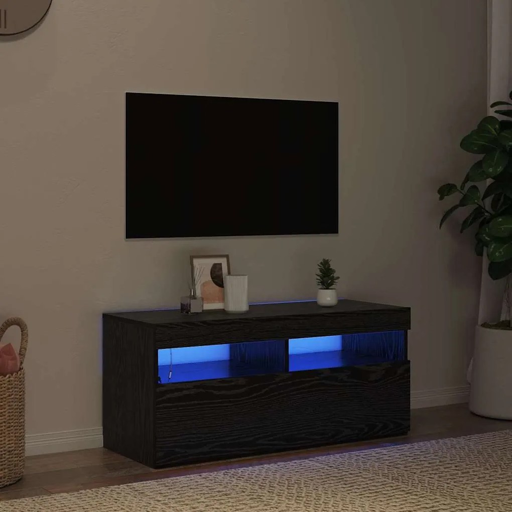 vidaXL Ντουλάπι TV Μαύρο 90 x 35 x 40 εκ. Επεξεργασμένο ξύλο
