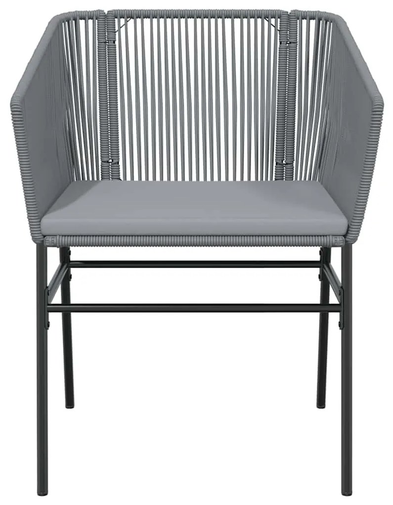 vidaXL Σετ Τραπεζαρίας Κήπου 5 τεμ. Γκρι Συνθ.Ρατάν/Γυαλί με Μαξιλάρια