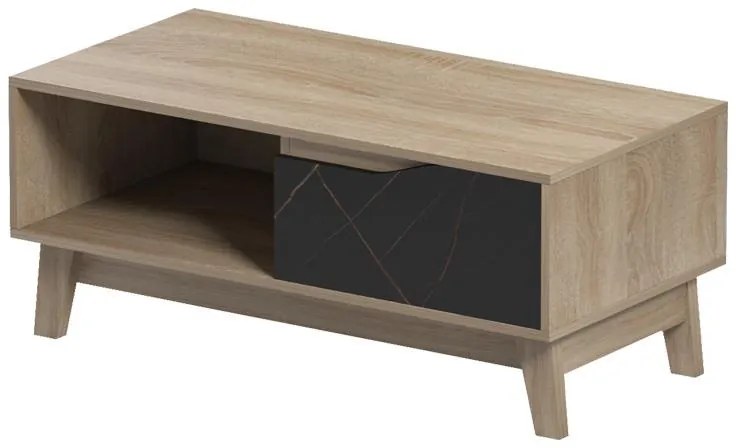 Τραπεζάκι σαλονιού Judas σε μαύρο μαρμάρου-sonoma απόχρωση 90x45x38.5εκ 90x45x38.5 εκ.