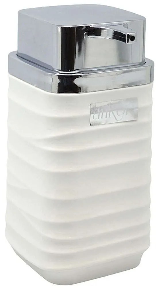 Δοχείο Κρεμοσάπουνου Luna 830053 7x7x14,5cm White-Silver Ankor Plastic
