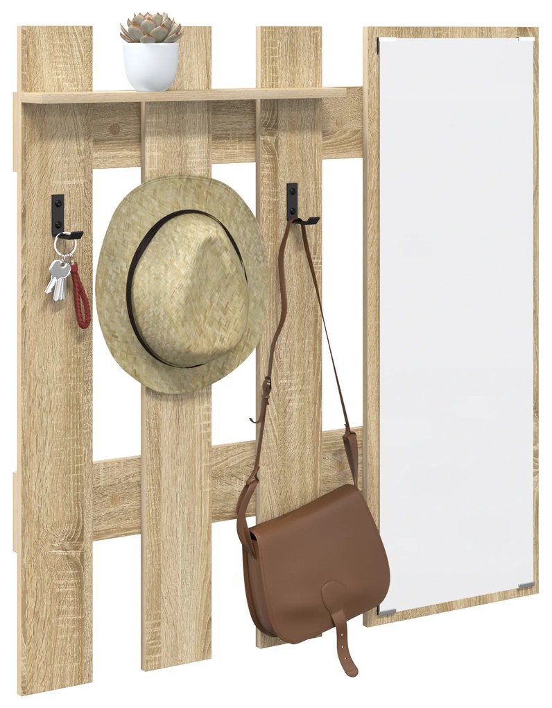 vidaXL Τοίχου Κρεμάστρα Επιτοίχιο Sonoma Oak 100 x 10 x 100 εκ