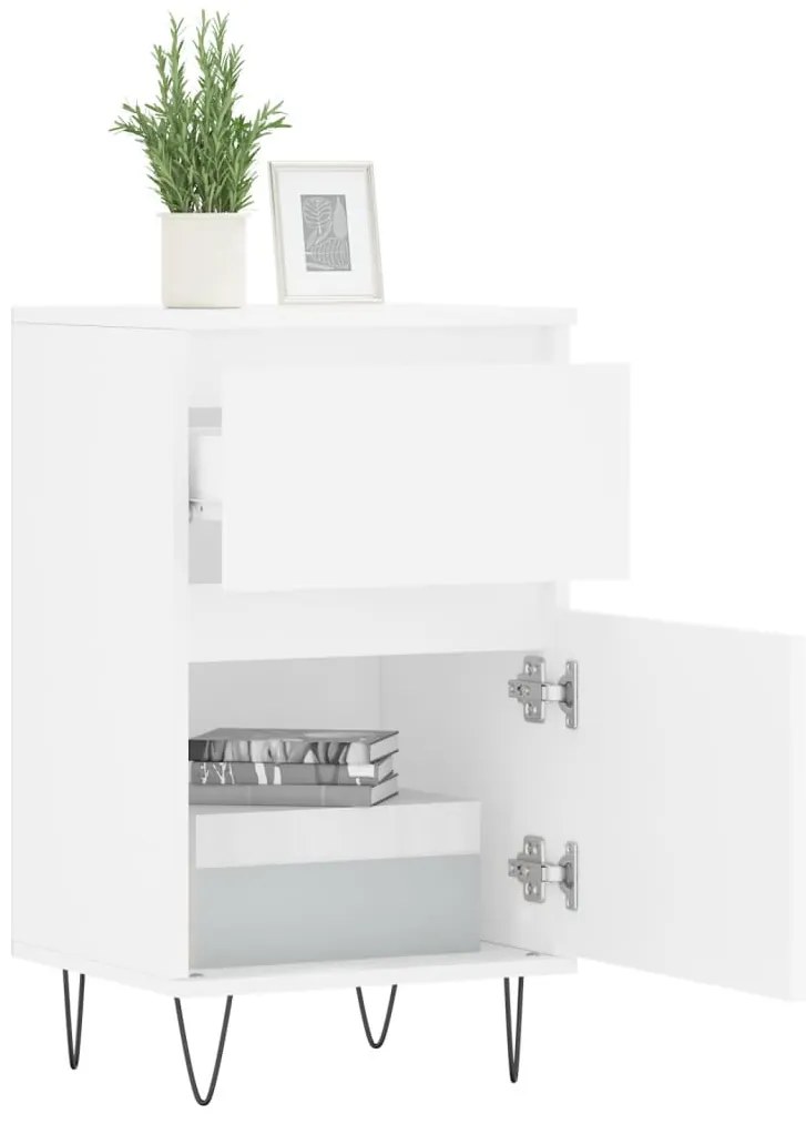 vidaXL Συρταριέρα Λευκή 40 x 35 x 70 εκ. από Επεξεργασμένο Ξύλο