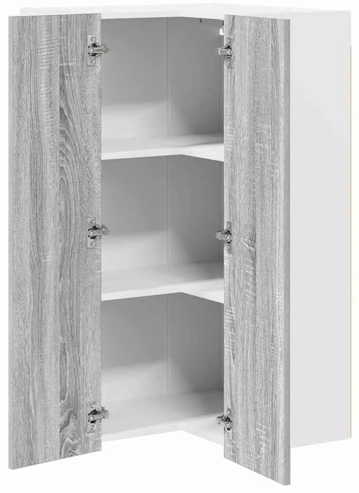 vidaXL Κρεμαστό ντουλάπι Γκρι Σομόνα και Λευκό 57 x 57 x 100 εκ.