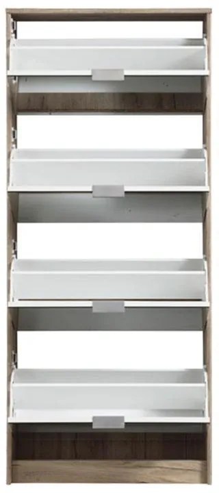 Παπουτσοθήκη Hugo 24 με Καθρέπτη Γκρί Δρύς 67x28x155 εκ. 67x28x155 εκ.