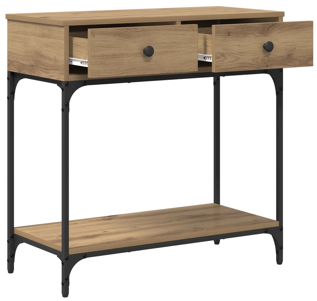 vidaXL Τραπέζι Κονσόλας Μασίφ Δρυς 75x34.5x75 εκ. Επεξεργασμένο Ξύλο