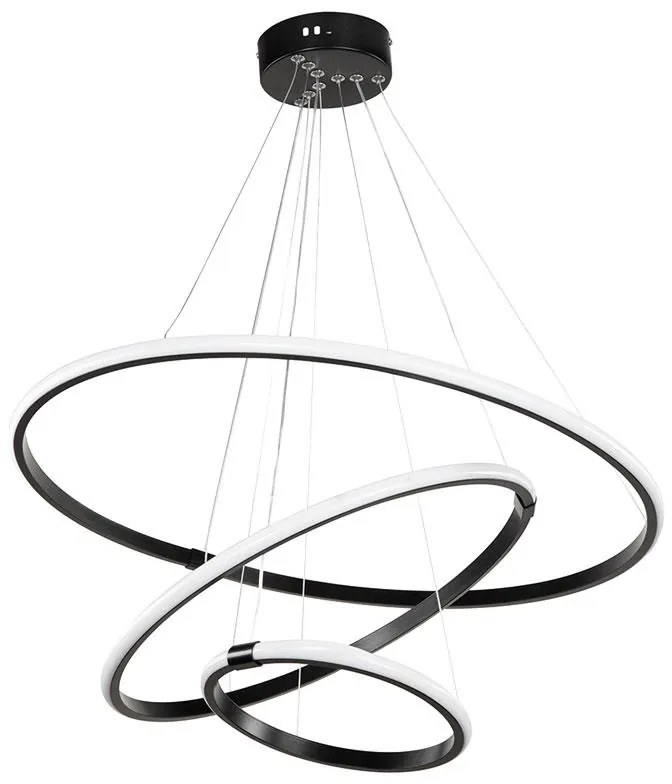 Φωτιστικό οροφής τρίφωτο PWL-1156 LED 60-80W μαύρο Φ60x100cm 60x60x75 εκ.