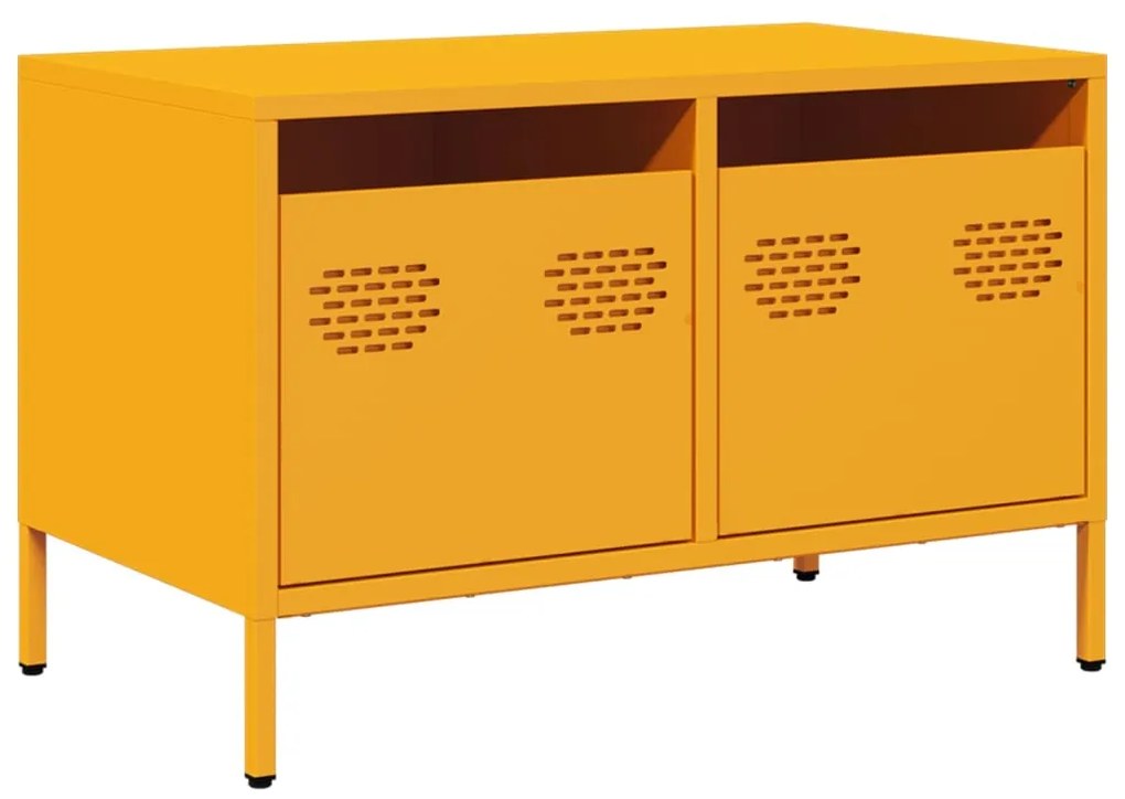 vidaXL Έπιπλο Τηλεόρασης Μουσταρδί 68x39x43,5 εκ. Ατσάλι Ψυχρής Έλασης