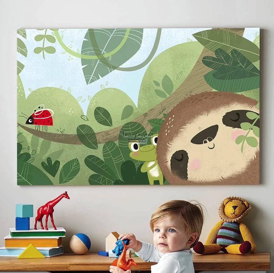 Παιδικός πίνακας σε καμβά με ζώα KNV0299 80cm x 120cm