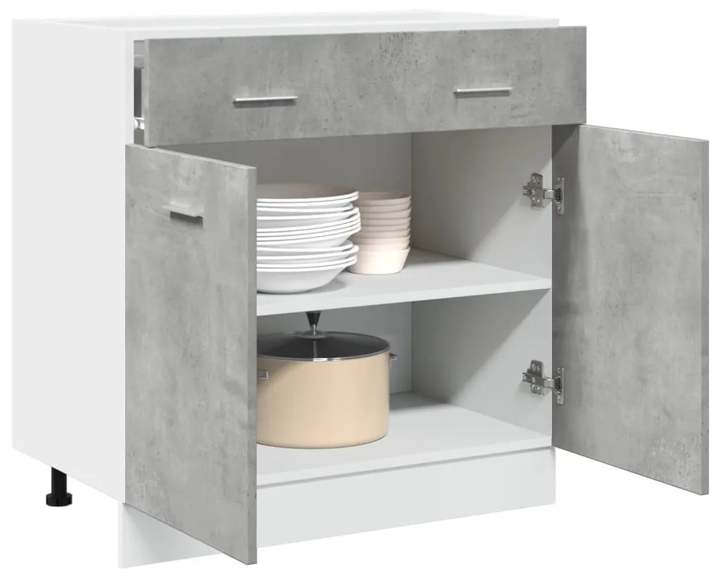 Ντουλάπι με Συρτάρια "Lyon" Γκρι Σκυρόδεμα 80x46x81,5 εκ. από Τεχνητό Ξύλο