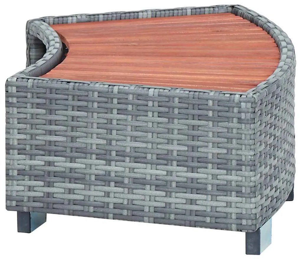 vidaXL Σκαλοπάτι για Σπα Γκρι 92 x 45 x 25 εκ. από Συνθετικό Ρατάν
