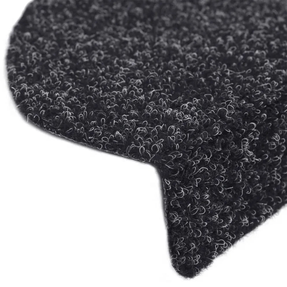 vidaXL Πατάκια Σκαλιών Αυτοκόλλητα 15 τεμ. Μαύρα Ημίκυκλα 56x17x3 εκ.