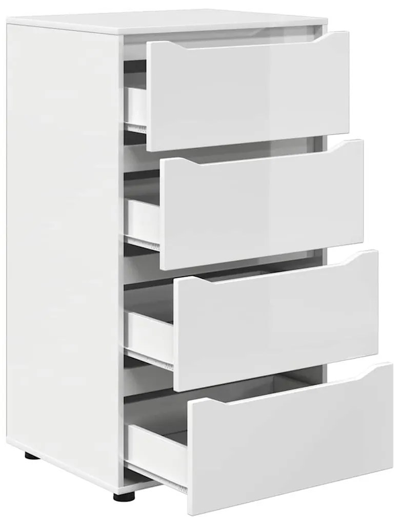 vidaXL Ντουλάπες Αποθήκευσης 2 pcs Υψηλής γυαλάδας λευκό