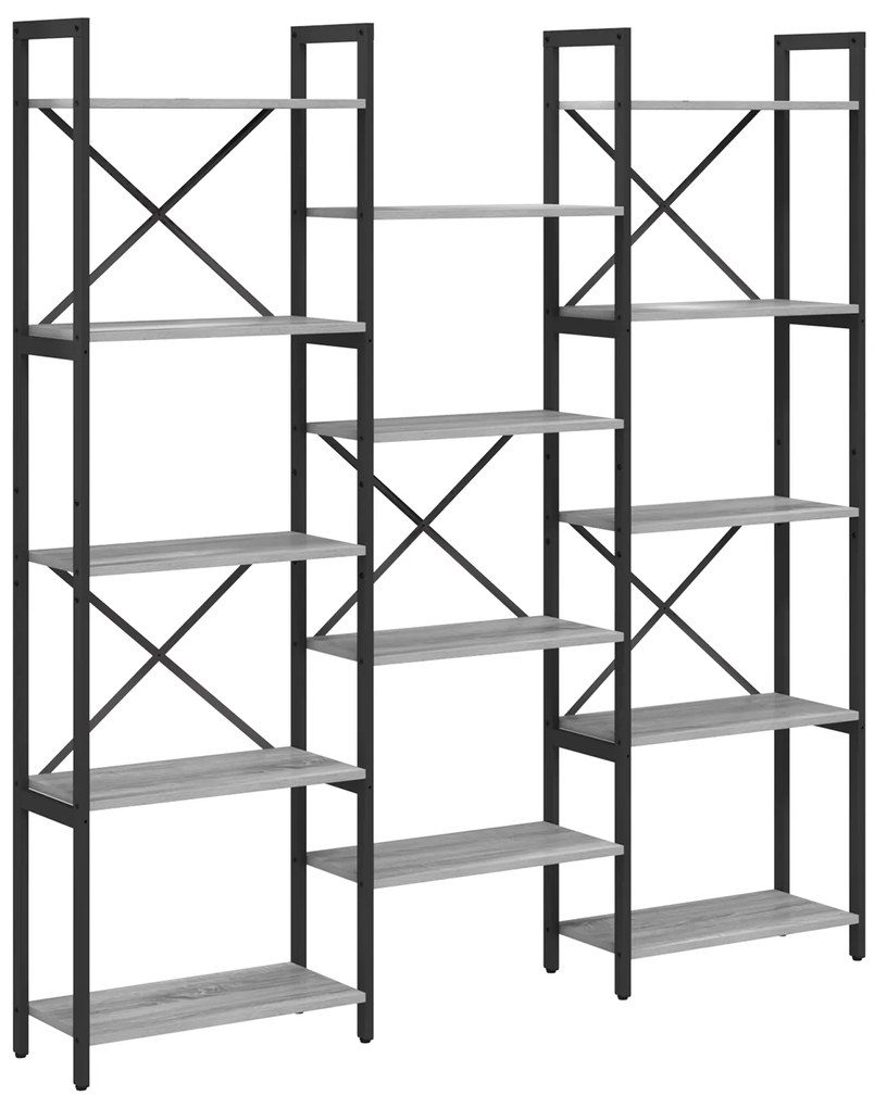 vidaXL Ράφι Βιβλίων Γκρι sonoma 156 x 25 x 167.5 εκ Επεξεργασμένο ξύλο