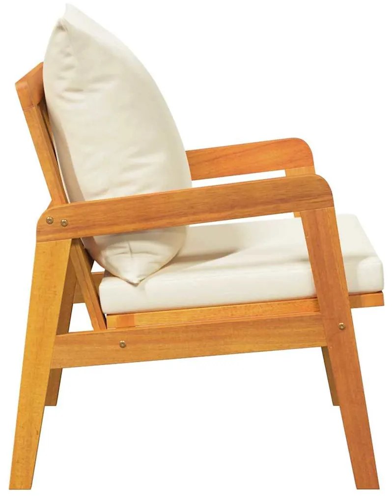 vidaXL Καρέκλα Κήπου με μαξιλάρι 2 pcs Καφέ Μασίφ ξύλο ακακίας