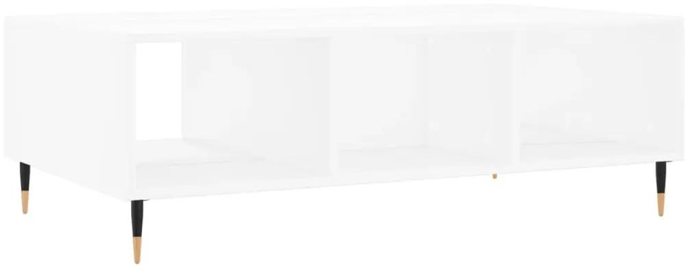 Τραπεζάκι Σαλονιού Λευκό 104x60x35 εκ. από Επεξεργασμένο Ξύλο - Λευκό