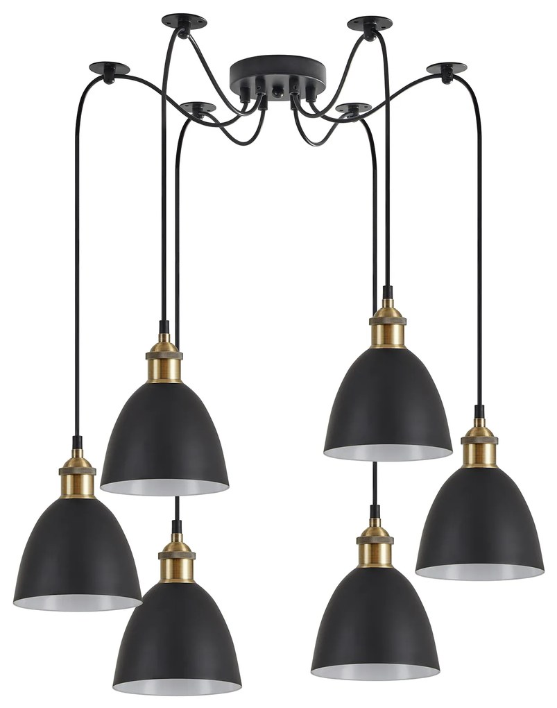 SE21-BR-10-BL6-MS2 MAGNUM BRONZE Black Metal Shade Pendant+ HOMELIGHTING 77-8768