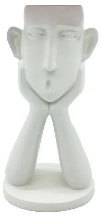 Βάζο Φιγούρα Romance 1 021874 12,8x8,8xH25,8cm White Πολυρεσίνη