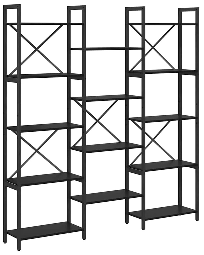 vidaXL Ράφι Βιβλίων Μαύρη Οξυά 156 x 25 x 167 εκ. Επεξεργασμένο ξύλο