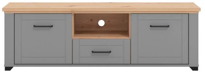 Έπιπλο Τηλεόρασης Valencia TV 150 Γκρί Γραφίτης - Artisan Oak - Γκρί Μάτ 147x41x47,5 εκ. 147x41x47.5 εκ.