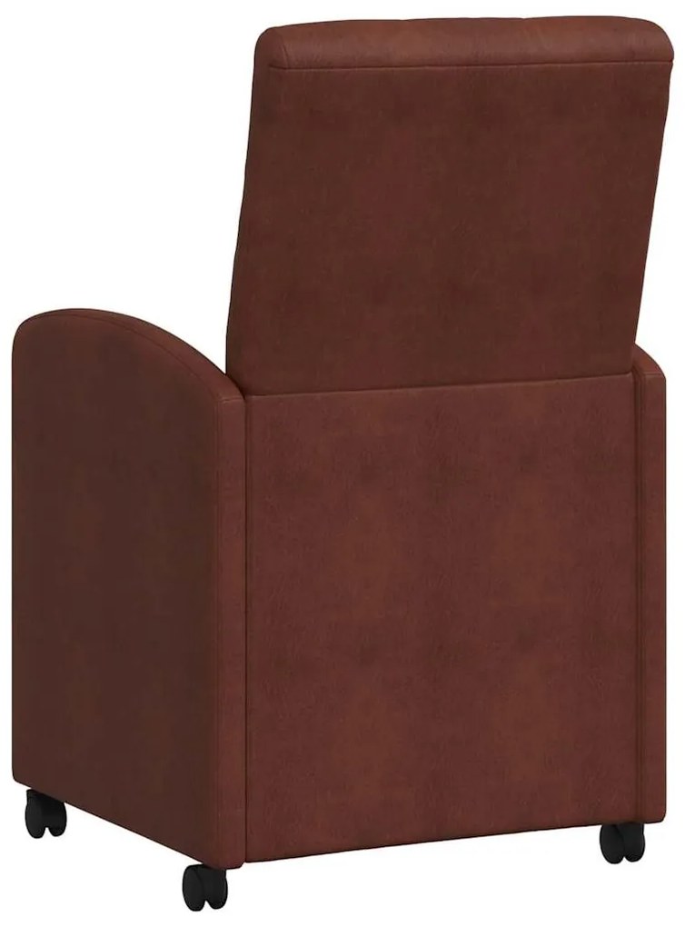 vidaXL Καρέκλες Φαγητού με Ρόδες 2 pcs Λαμπερό καφέ 58 x 67 x 97 εκ