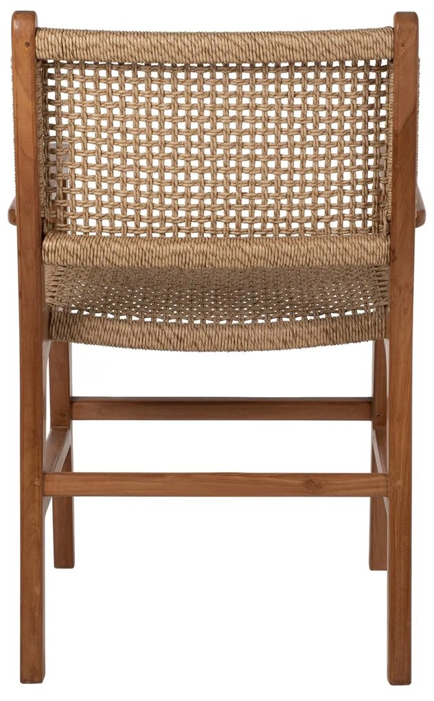 Καρέκλα-Πολυθρόνα C9385.01 Μασίφ Ξύλο Teak Rattan και Σχοινί 54x58x88Υεκ. 54x58x88 εκ.