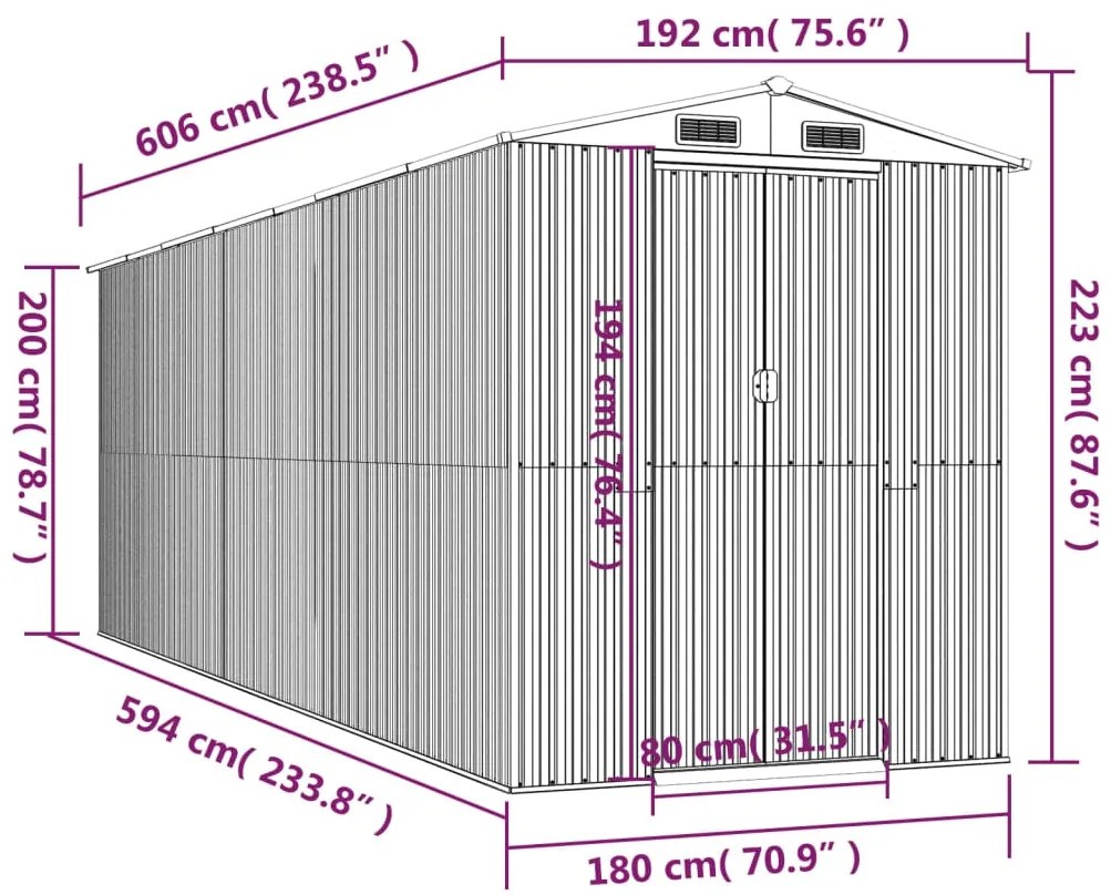 ΑΠΟΘΗΚΗ ΚΗΠΟΥ ΣΚΟΥΡΟ ΚΑΦΕ 192X606X223 ΕΚ. ΓΑΛΒΑΝΙΣΜΕΝΟ ΑΤΣΑΛΙ 3147465