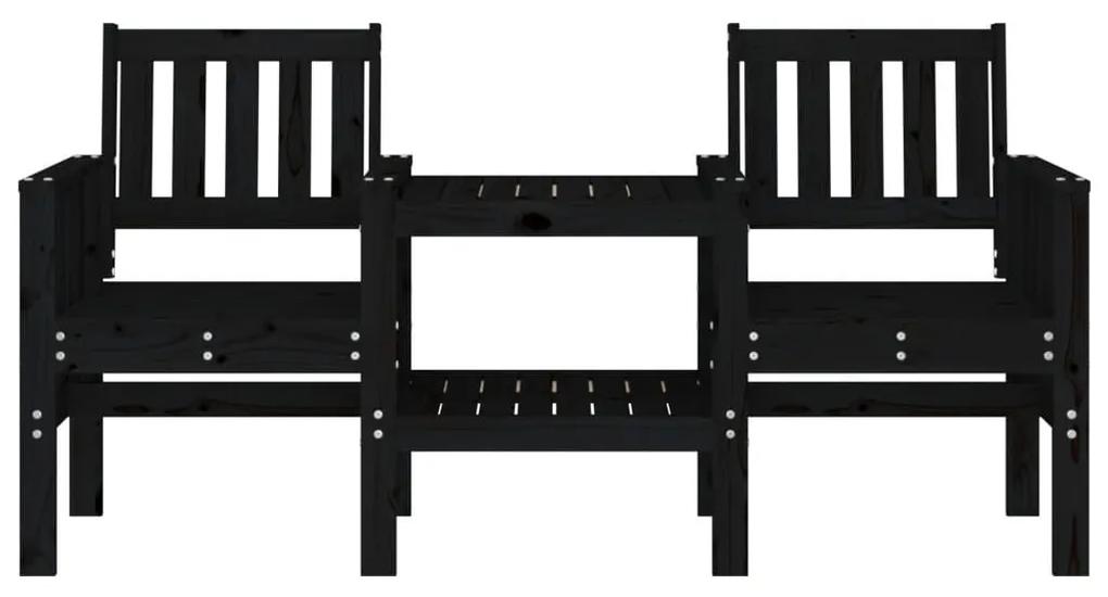 Πάγκος Κήπου με Τραπέζι Διθέσιος Μαύρο Μασίφ Πεύκο - Μαύρο