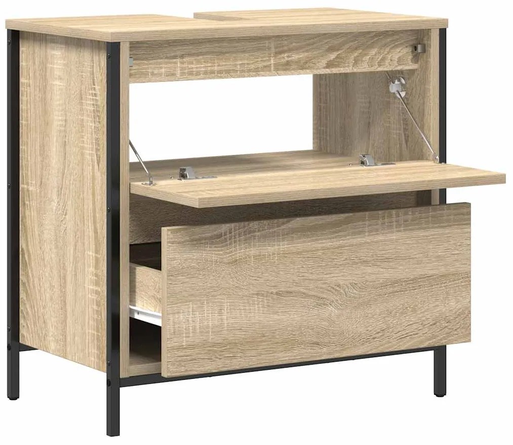 vidaXL Ντουλάπι νιπτήρα μπάνιου με συρτάρια Sonoma Δρυς 60x34,5x60 εκ.