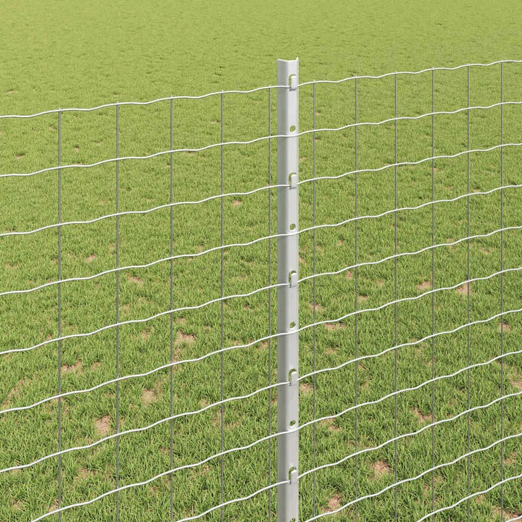 vidaXL Πό posts φράχτη 44 pcs Ασημί 200 cm Ατσάλι
