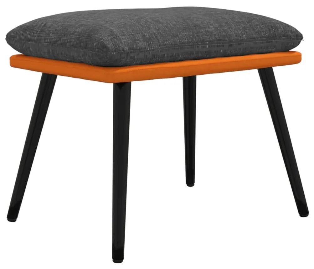 vidaXL Υποπόδιο Σκ. Γκρι&Πορτοκαλί 45x29,5x35 εκ. Ύφασμα & Συνθ. Δέρμα