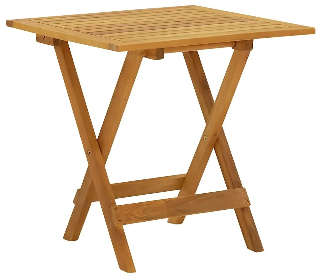 vidaXL Ξαπλώστρα Εξ. Χώρου από Μασίφ Ξύλο Ακακίας με Υποπόδιο/Τραπέζι