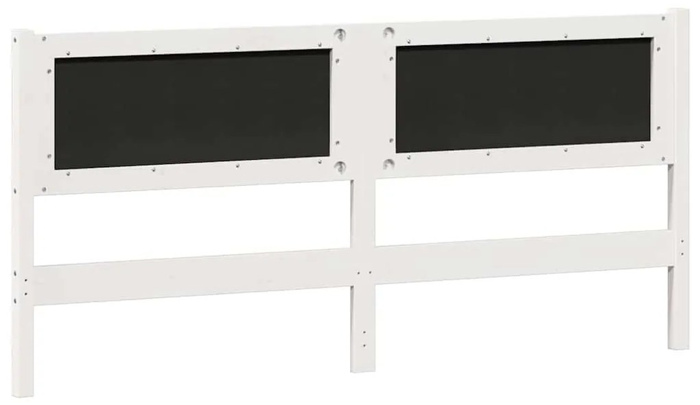 vidaXL Κεφαλάρι Άλλο Λευκό και ανοιχτό γκρι 180 cm Μασίφ ξύλο πεύκου