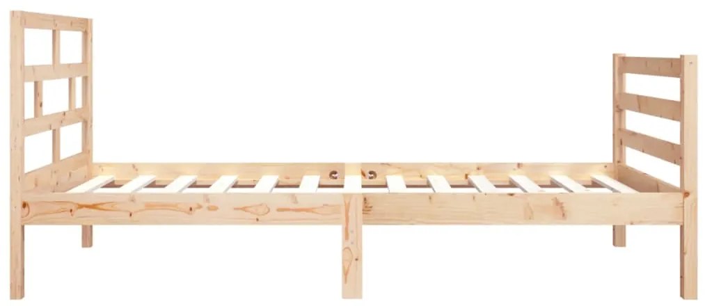 vidaXL Πλαίσιο Κρεβατιού 75 x 190 εκ. από Μασίφ Ξύλο Small Single